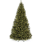 Pre-Lit Artificial Green Spruce Christmas Tree w/Easy Assembly