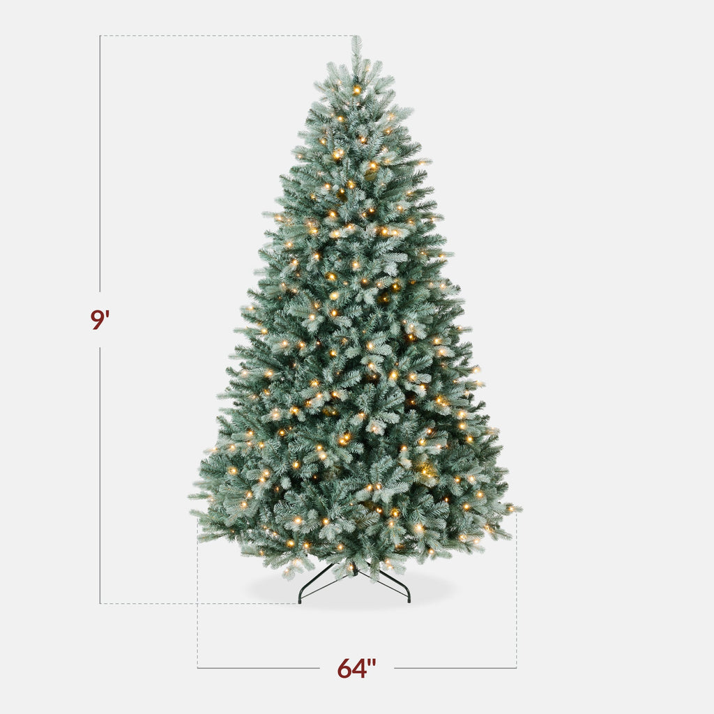 Pre-Lit Artificial Blue Spruce Christmas Tree w/ Twinkling 2-in-1 LEDs