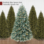 Pre-Lit Artificial Blue Spruce Christmas Tree w/ Twinkling 2-in-1 LEDs