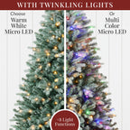 Pre-Lit Artificial Blue Spruce Christmas Tree w/ Twinkling 2-in-1 LEDs