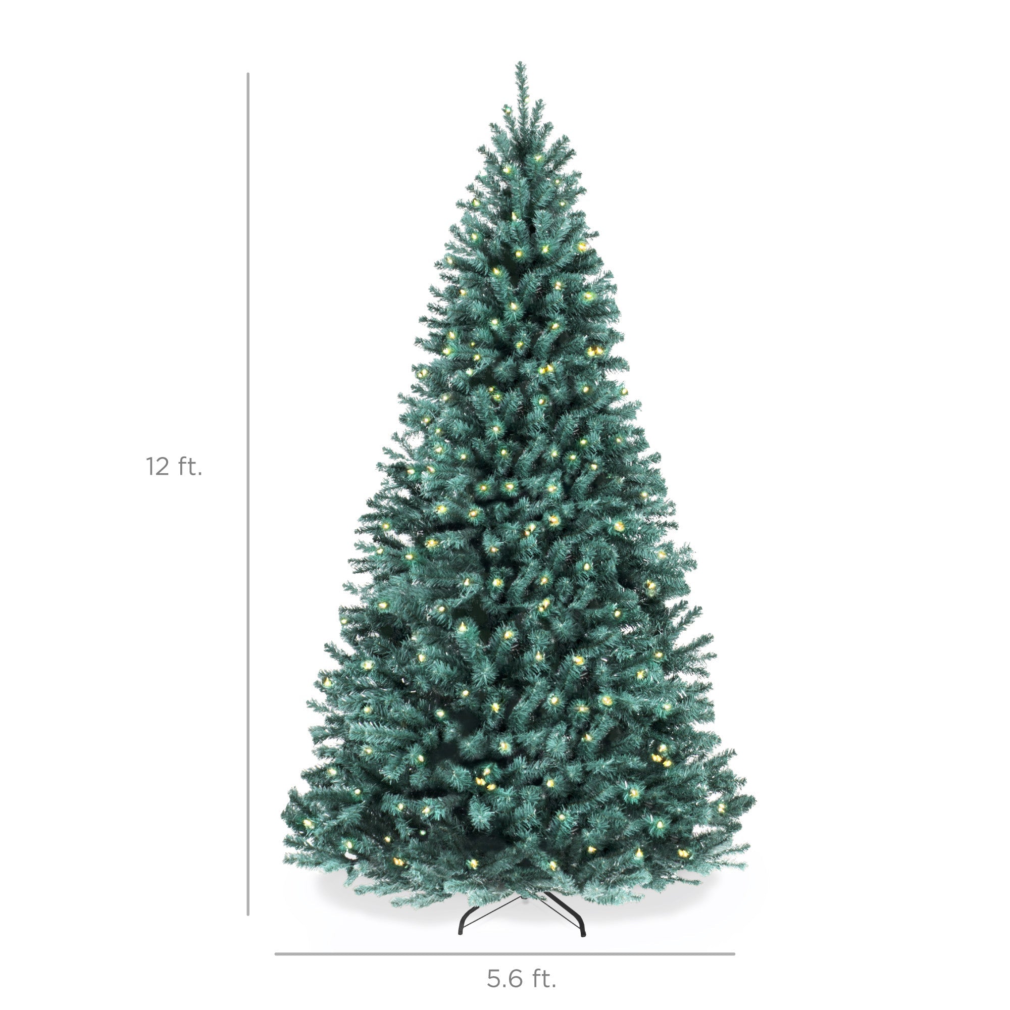 Pre-Lit Artificial Blue Spruce Christmas Tree w/Easy Assembly
