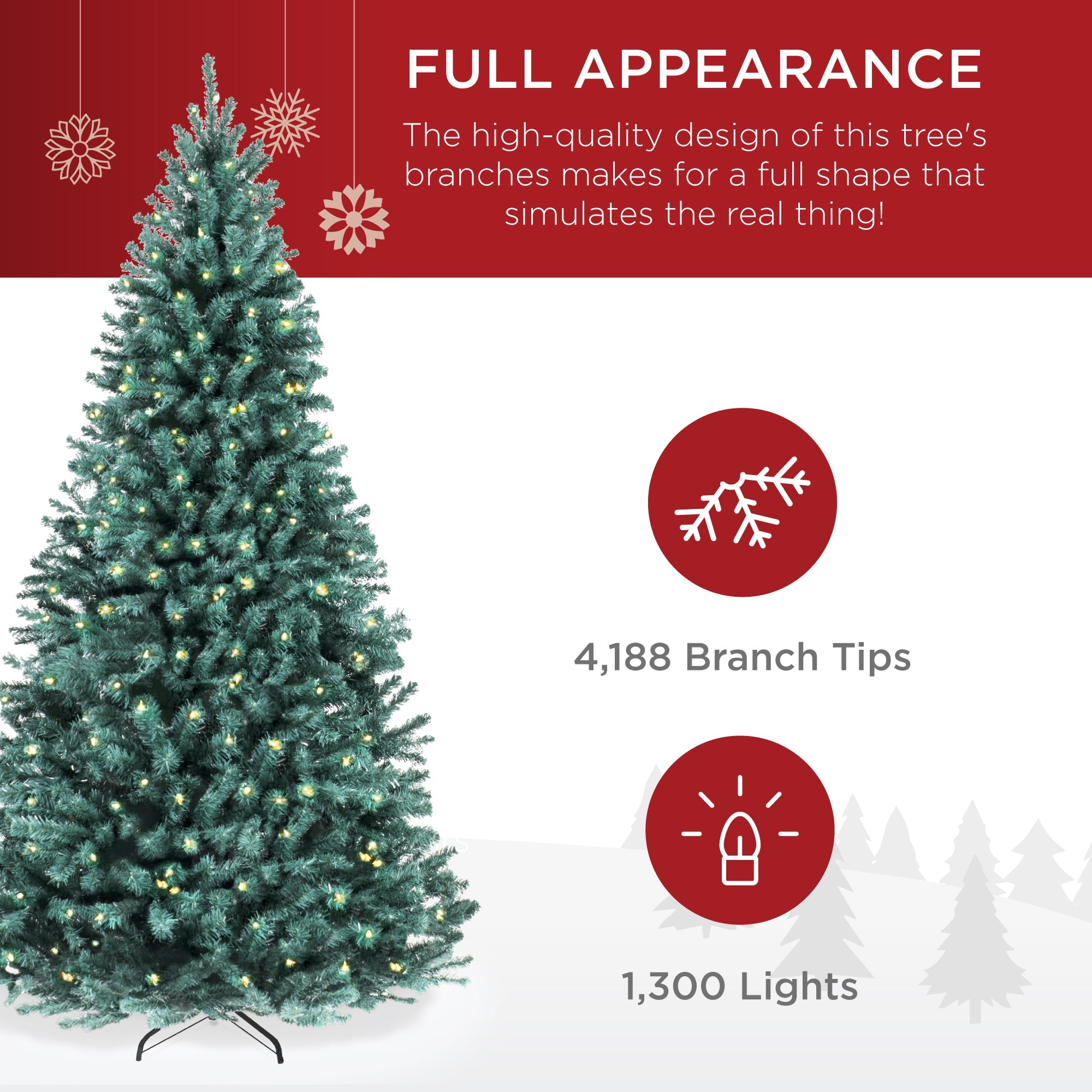 Pre-Lit Artificial Blue Spruce Christmas Tree w/Easy Assembly