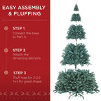 Pre-Lit Artificial Blue Spruce Christmas Tree w/Easy Assembly