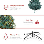 Pre-Lit Artificial Blue Spruce Christmas Tree w/Easy Assembly