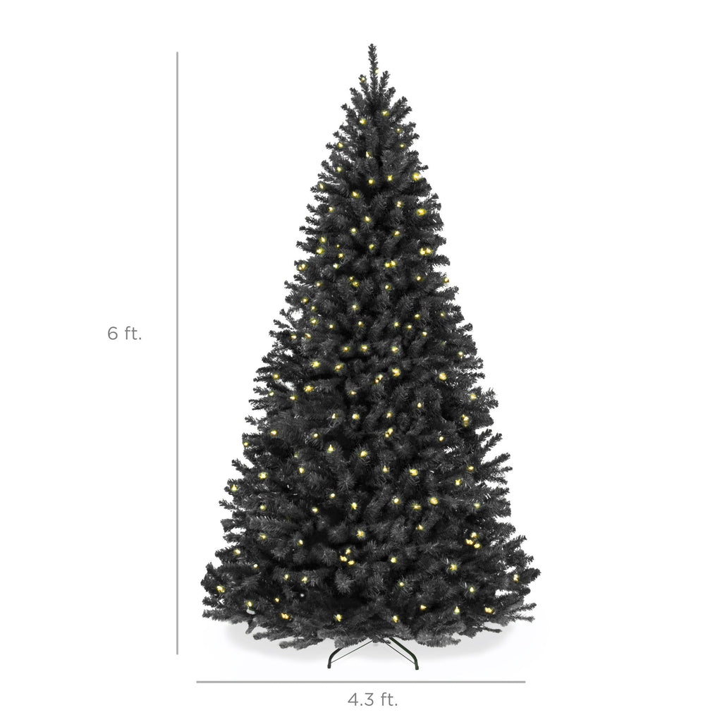 Pre-Lit Artificial Black Spruce Christmas Tree w/Easy Assembly