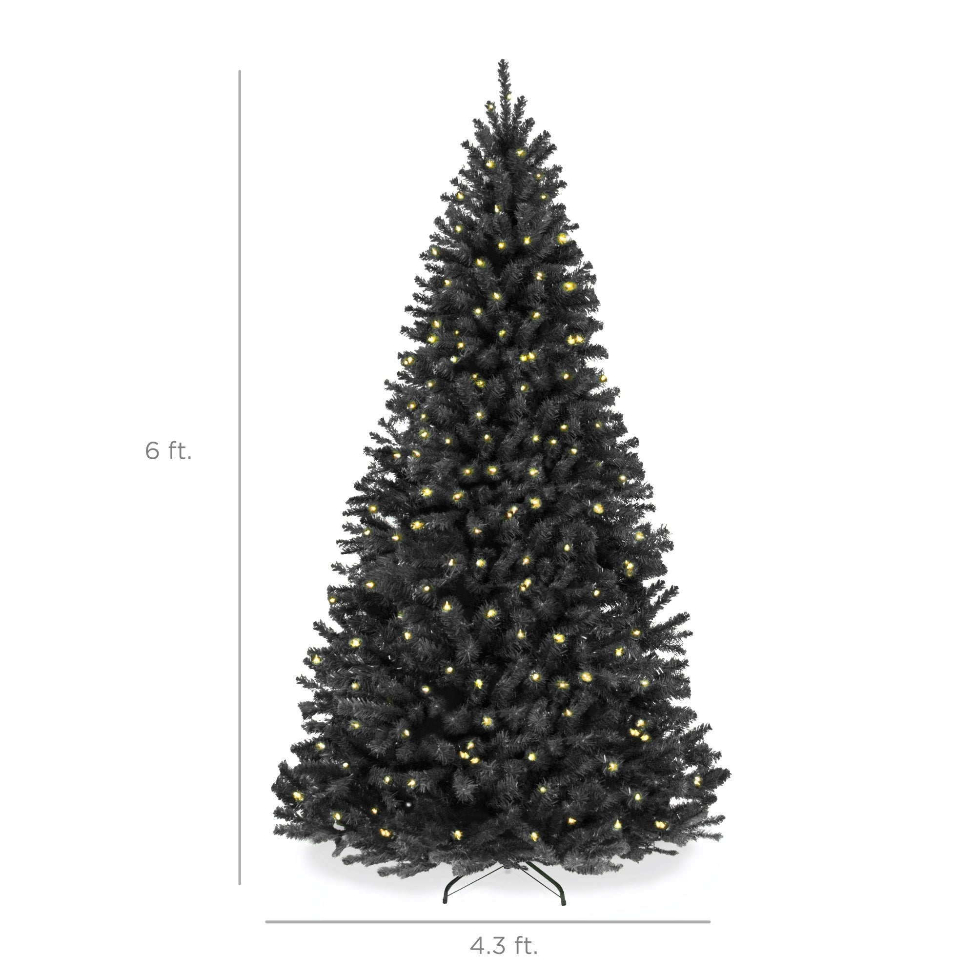 Pre-Lit Artificial Black Spruce Christmas Tree w/Easy Assembly