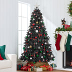 Pre-Lit Artificial Black Spruce Christmas Tree w/Easy Assembly