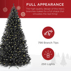 Pre-Lit Artificial Black Spruce Christmas Tree w/Easy Assembly