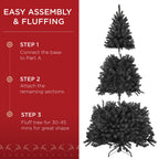 Pre-Lit Artificial Black Spruce Christmas Tree w/Easy Assembly