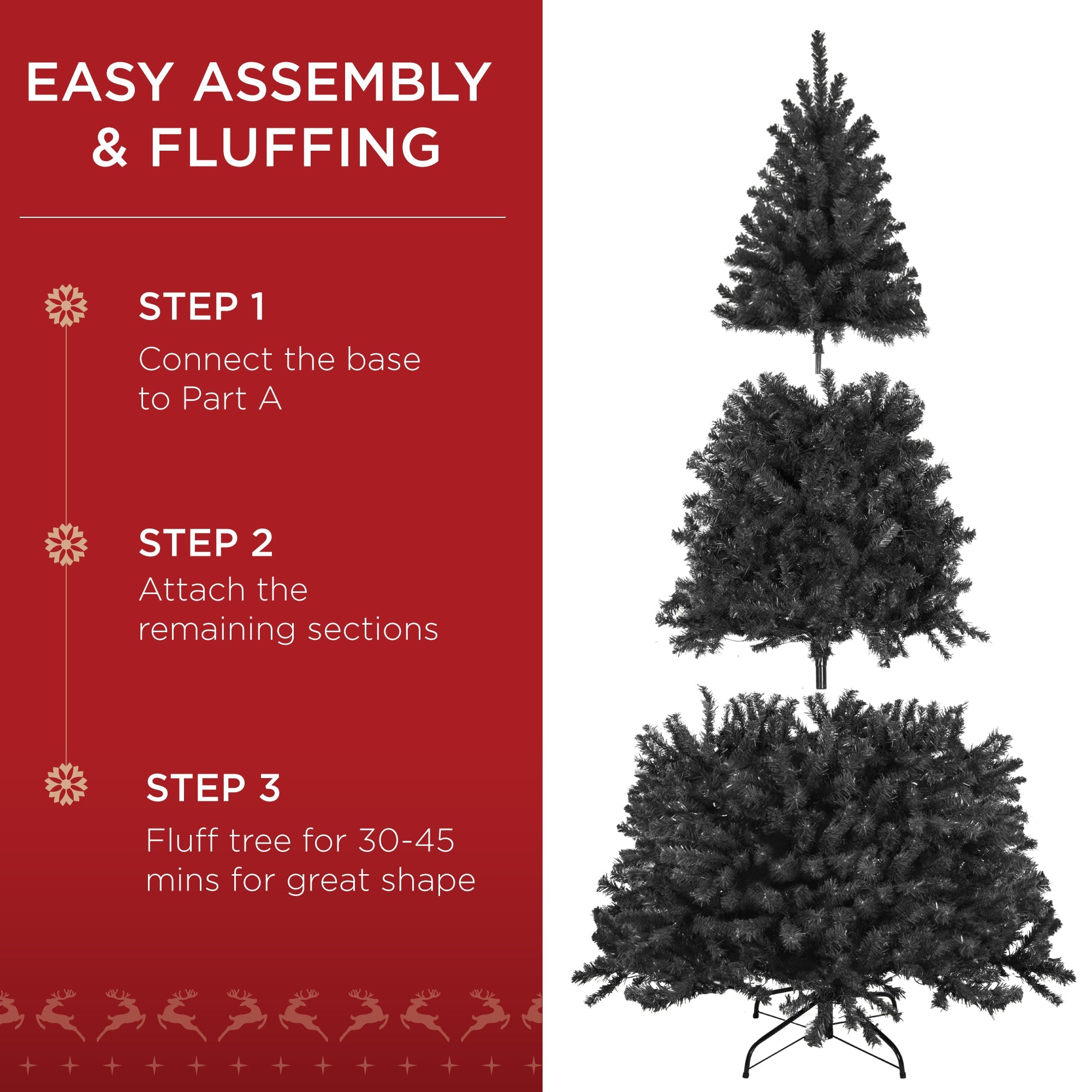 Pre-Lit Artificial Black Spruce Christmas Tree w/Easy Assembly