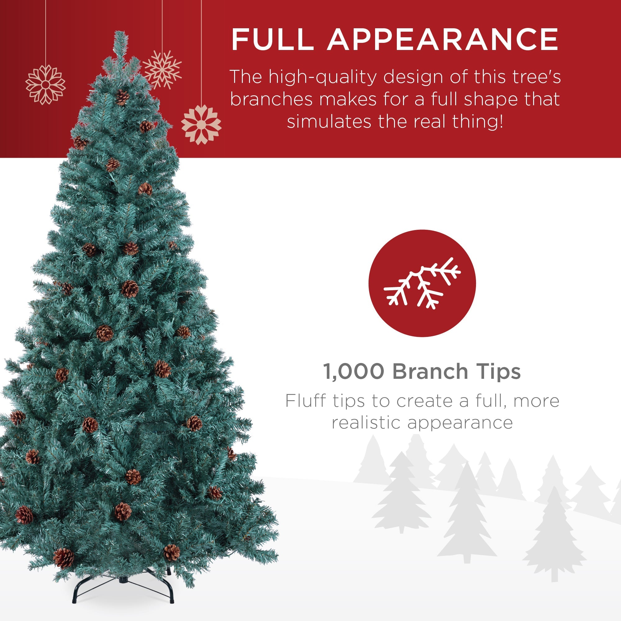 Pre-Decorated Christmas Tree w/ Pinecones
