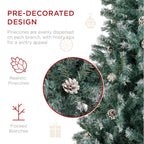 Pre-Decorated Christmas Tree w/ Pinecones Flocked Branch Tips