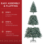 Pre-Decorated Christmas Tree w/ Pinecones Flocked Branch Tips