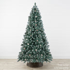 Pre-Decorated Christmas Tree w/ Pinecones Flocked Branch Tips