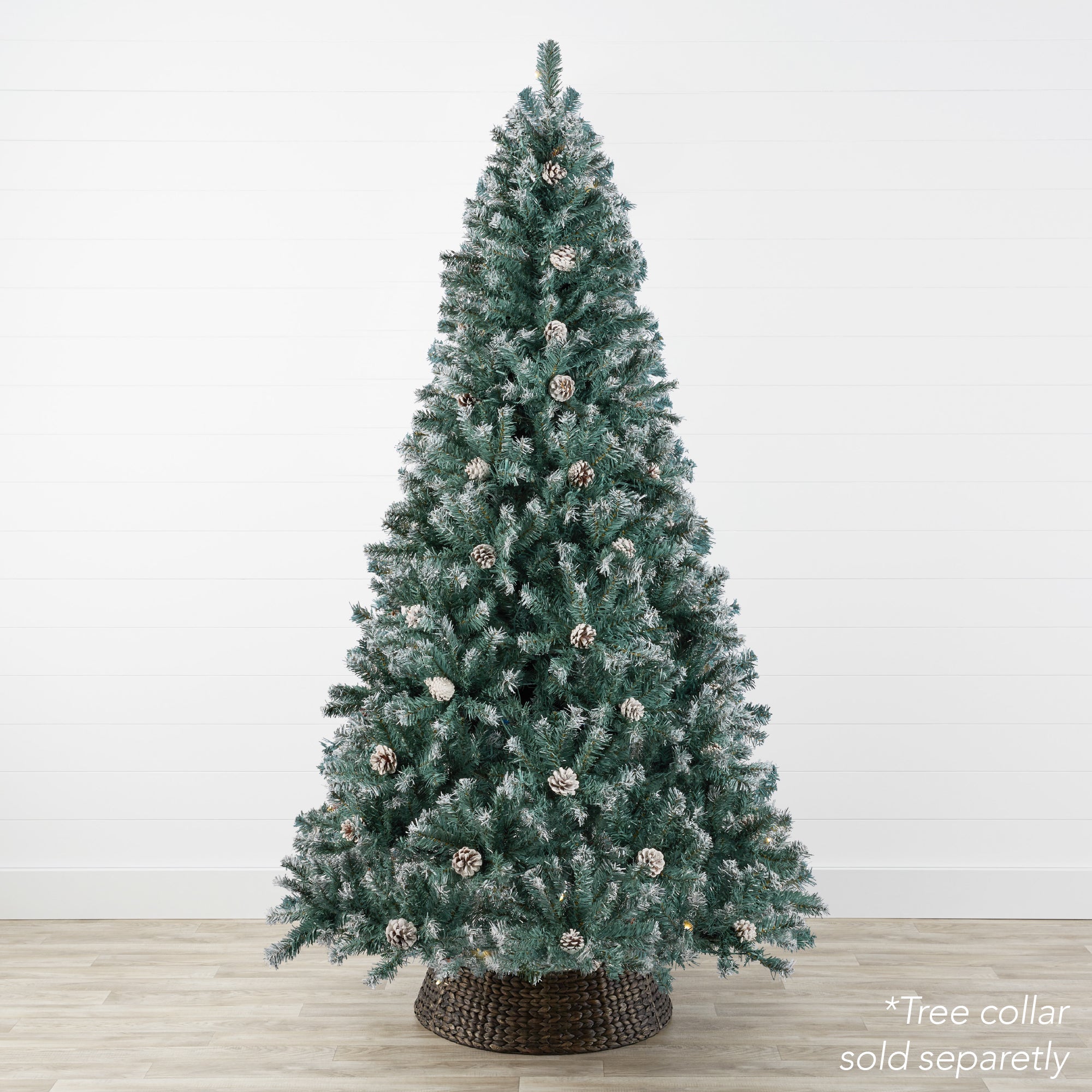 Pre-Decorated Christmas Tree w/ Pinecones Flocked Branch Tips