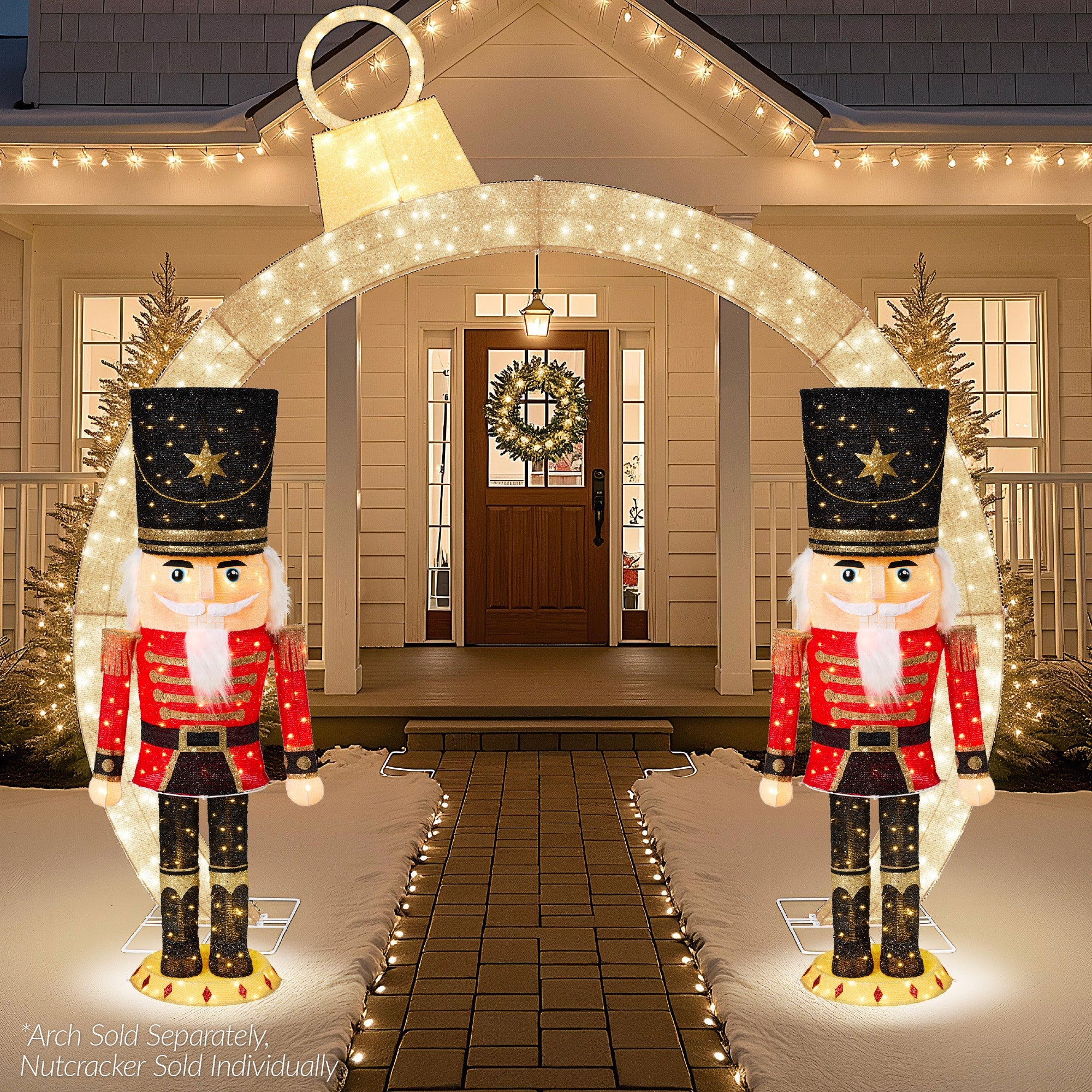 Pop Up Christmas Nutcracker w/150 LED Lights for Outdoor Indoor 5ft