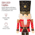 Pop Up Christmas Nutcracker w/150 LED Lights for Outdoor Indoor 5ft