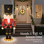 Pop Up Christmas Nutcracker w/150 LED Lights for Outdoor Indoor 5ft