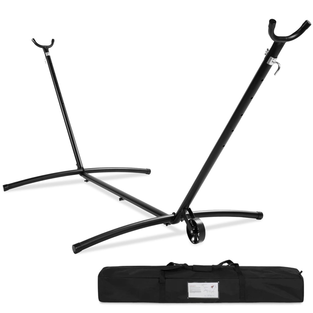 Portable Heavy-Duty Steel Hammock Stand w/ Built-In Wheel Case - 9ft