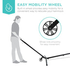 Portable Heavy-Duty Steel Hammock Stand w/ Built-In Wheel Case - 9ft