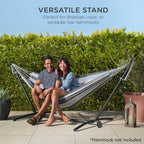 Portable Heavy-Duty Steel Hammock Stand w/ Built-In Wheel Case - 9ft