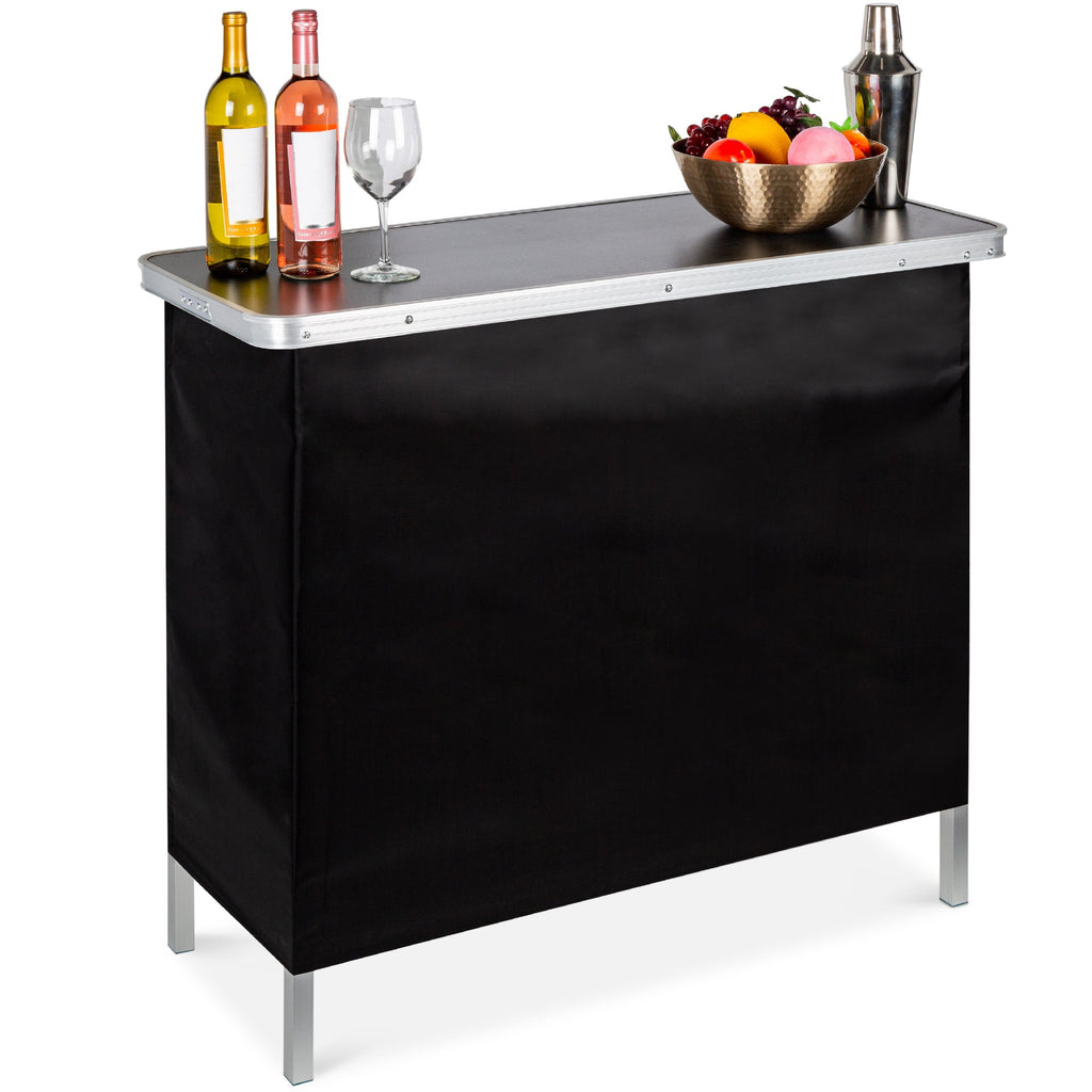 Portable Pop-Up Bar Table w/ Carrying Case Removable Skirt