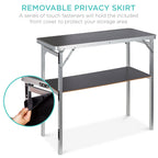 Portable Pop-Up Bar Table w/ Carrying Case Removable Skirt