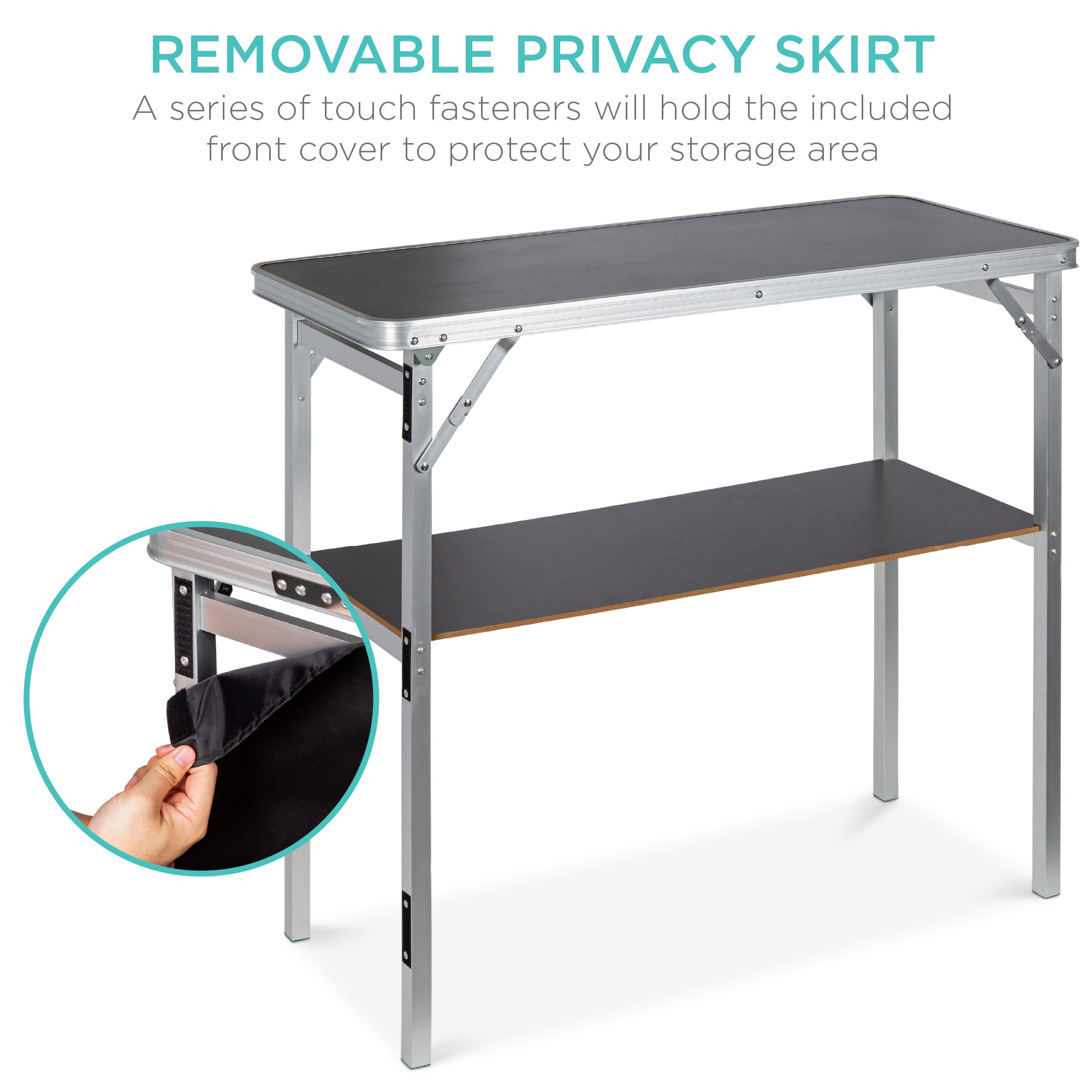 Portable Pop-Up Bar Table w/ Carrying Case Removable Skirt