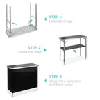 Portable Pop-Up Bar Table w/ Carrying Case Removable Skirt