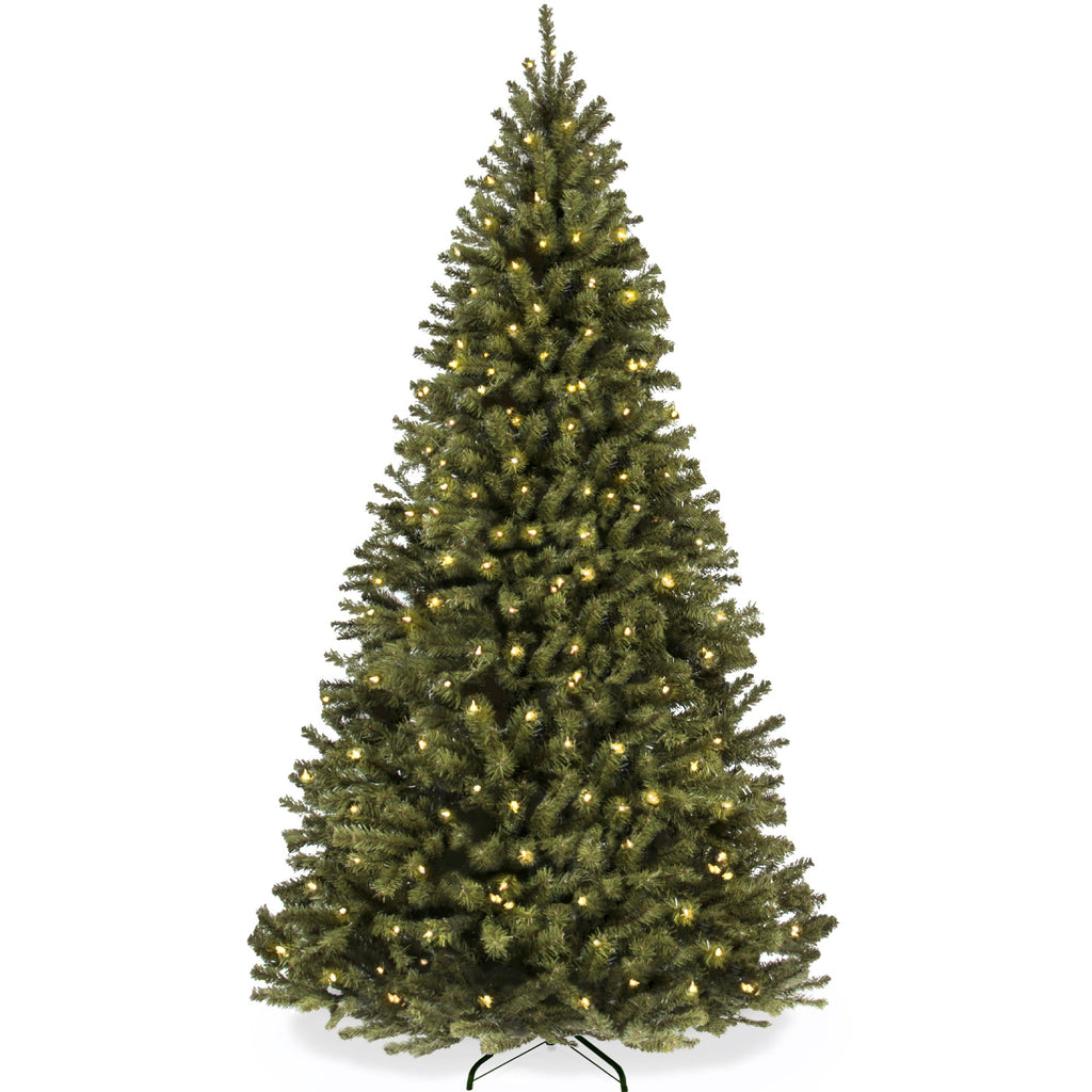 Pre-Lit Artificial Green Spruce Christmas Tree w/Easy Assembly