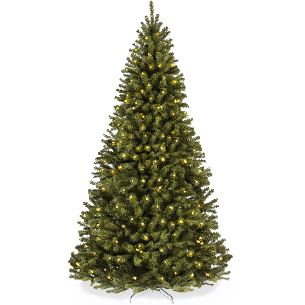 Pre-Lit Artificial Green Spruce Christmas Tree w/Easy Assembly
