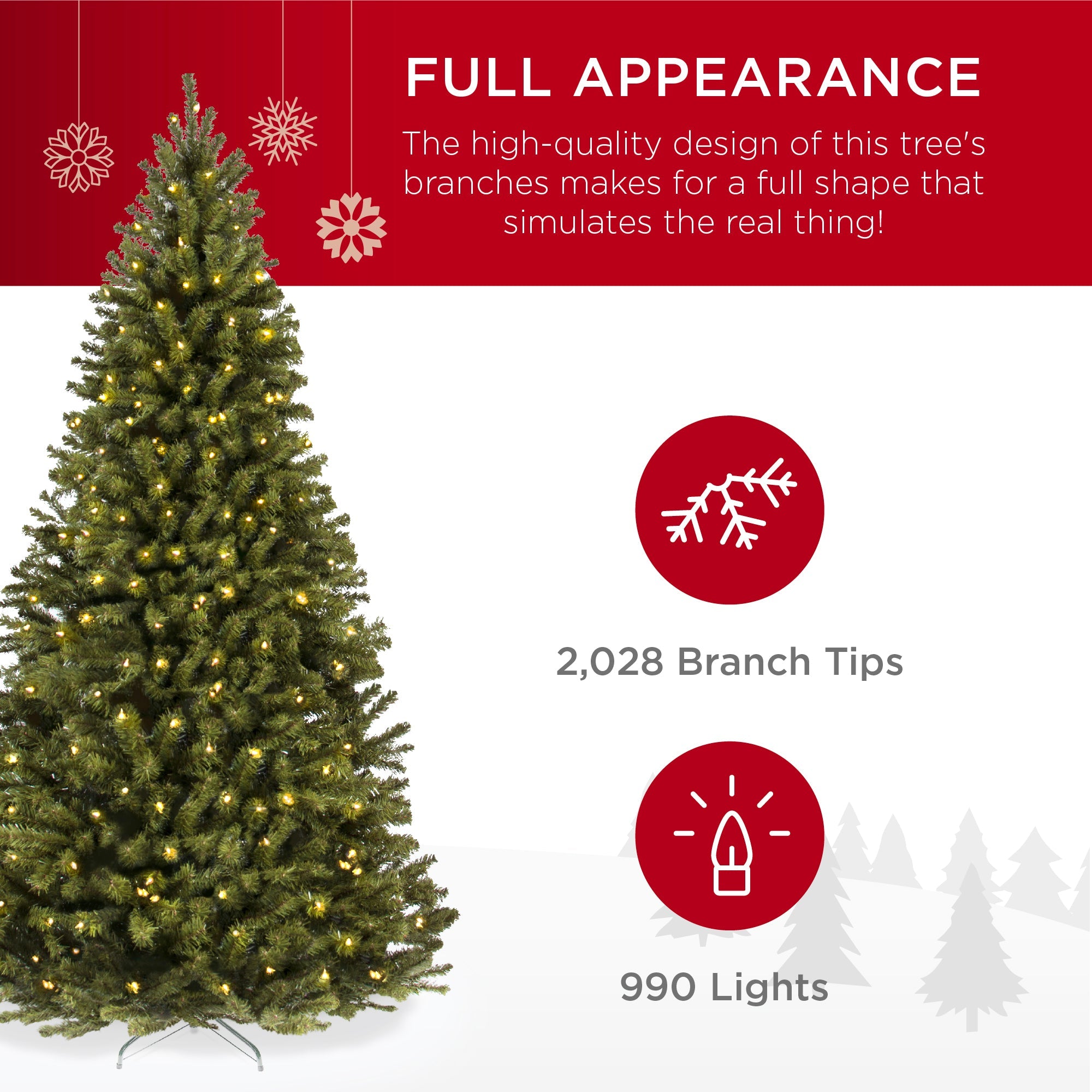 Pre-Lit Artificial Green Spruce Christmas Tree w/Easy Assembly