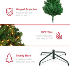 Pre-Lit Artificial Green Spruce Christmas Tree w/Easy Assembly