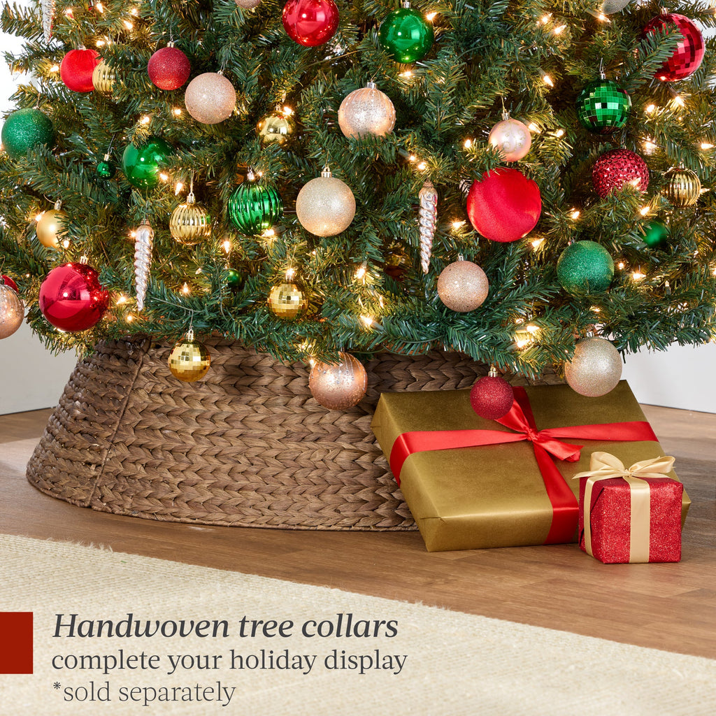 Pre-Lit Artificial Green Spruce Christmas Tree w/Easy Assembly