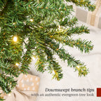 Pre-Lit Artificial Alpine Slim Pencil Christmas Tree w/ LED Lights Stand