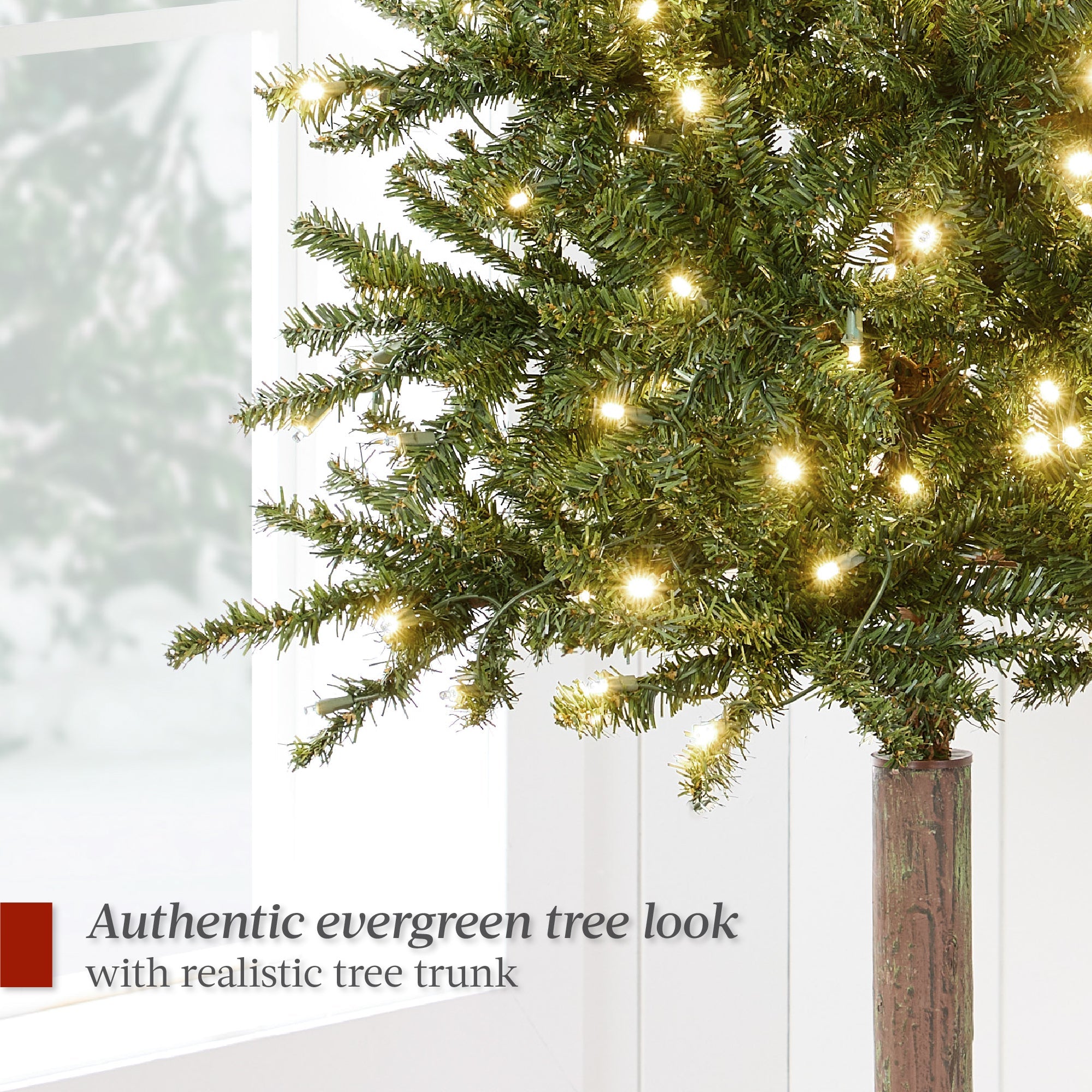 Pre-Lit Artificial Alpine Slim Pencil Christmas Tree w/ LED Lights Stand