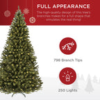 Pre-Lit Artificial Green Spruce Christmas Tree w/Easy Assembly