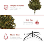Pre-Lit Artificial Green Spruce Christmas Tree w/Easy Assembly