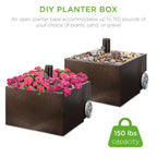 Portable Steel Umbrella Base Stand Up to 150 lbs w/ Fillable Planter Wheels