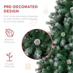 Pre-Decorated Christmas Tree w/ Pinecones Flocked Branch Tips