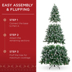 Pre-Decorated Christmas Tree w/ Pinecones Flocked Branch Tips