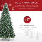 Pre-Decorated Christmas Tree w/ Pinecones Flocked Branch Tips