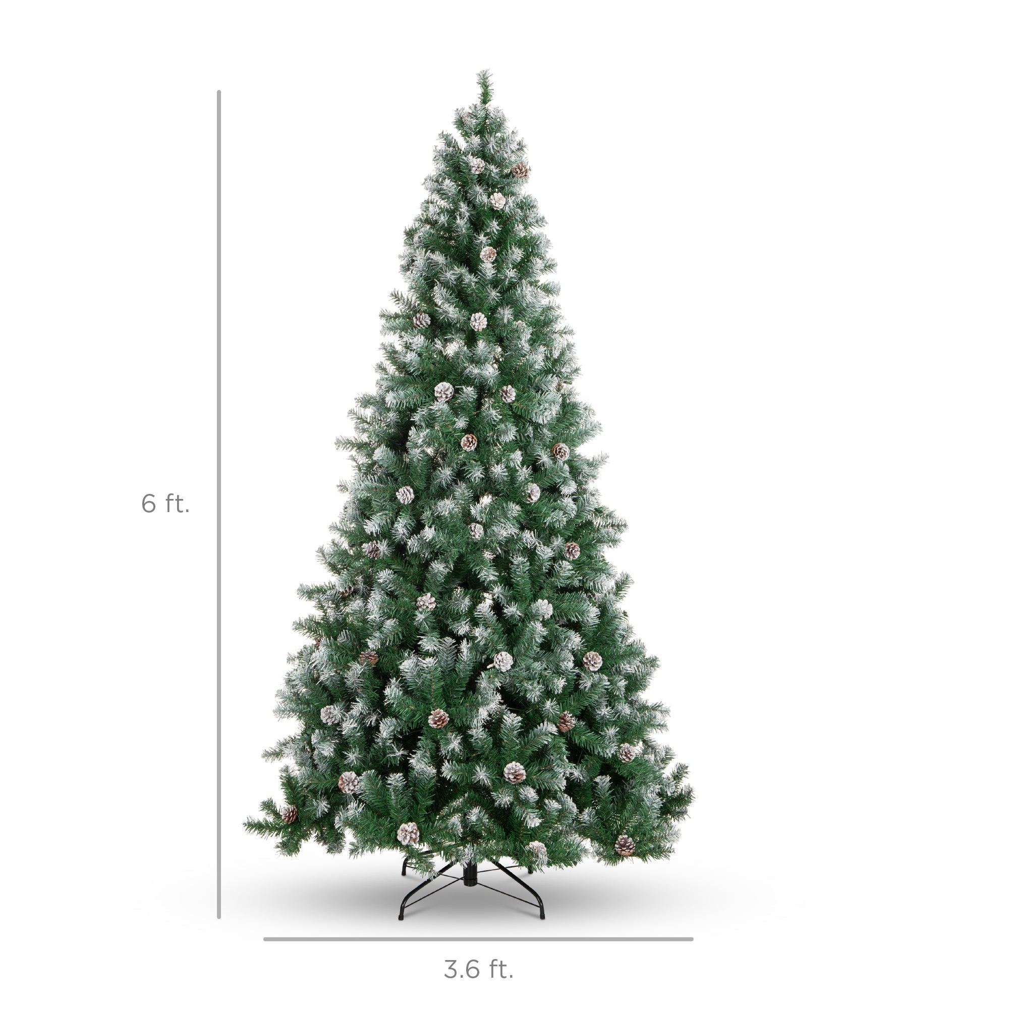 Pre-Decorated Christmas Tree w/ Pinecones Flocked Branch Tips