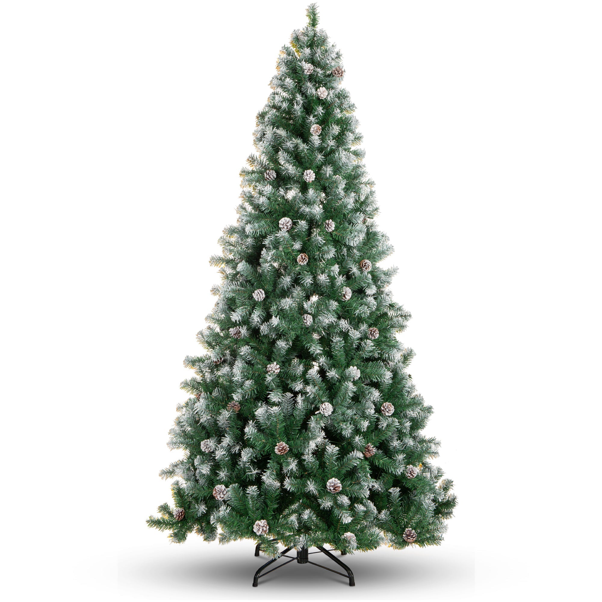 Pre-Decorated Christmas Tree w/ Pinecones Flocked Branch Tips
