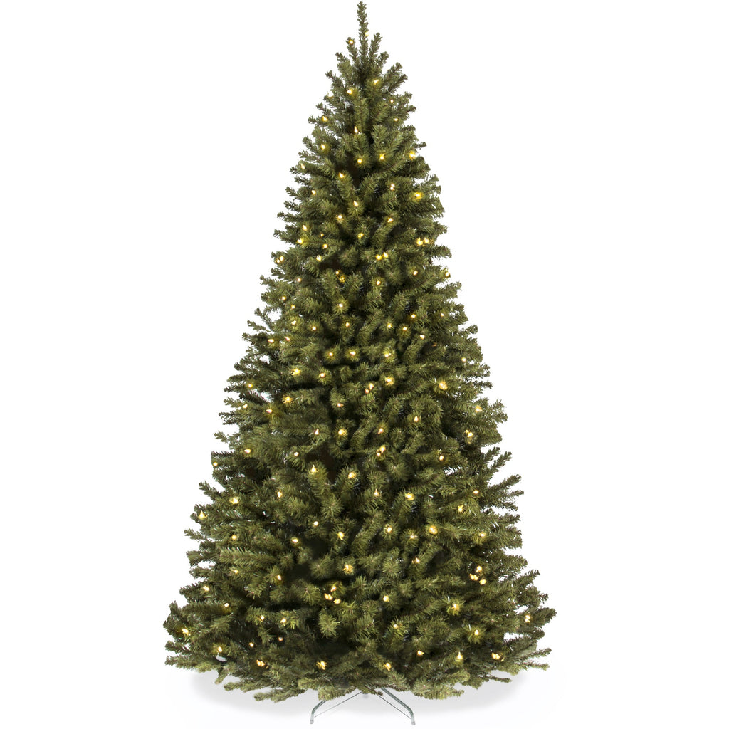 Pre-Lit Artificial Green Spruce Christmas Tree w/Easy Assembly