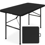 Portable Folding Plastic Dining Table w/ Handle Lock - 4ft