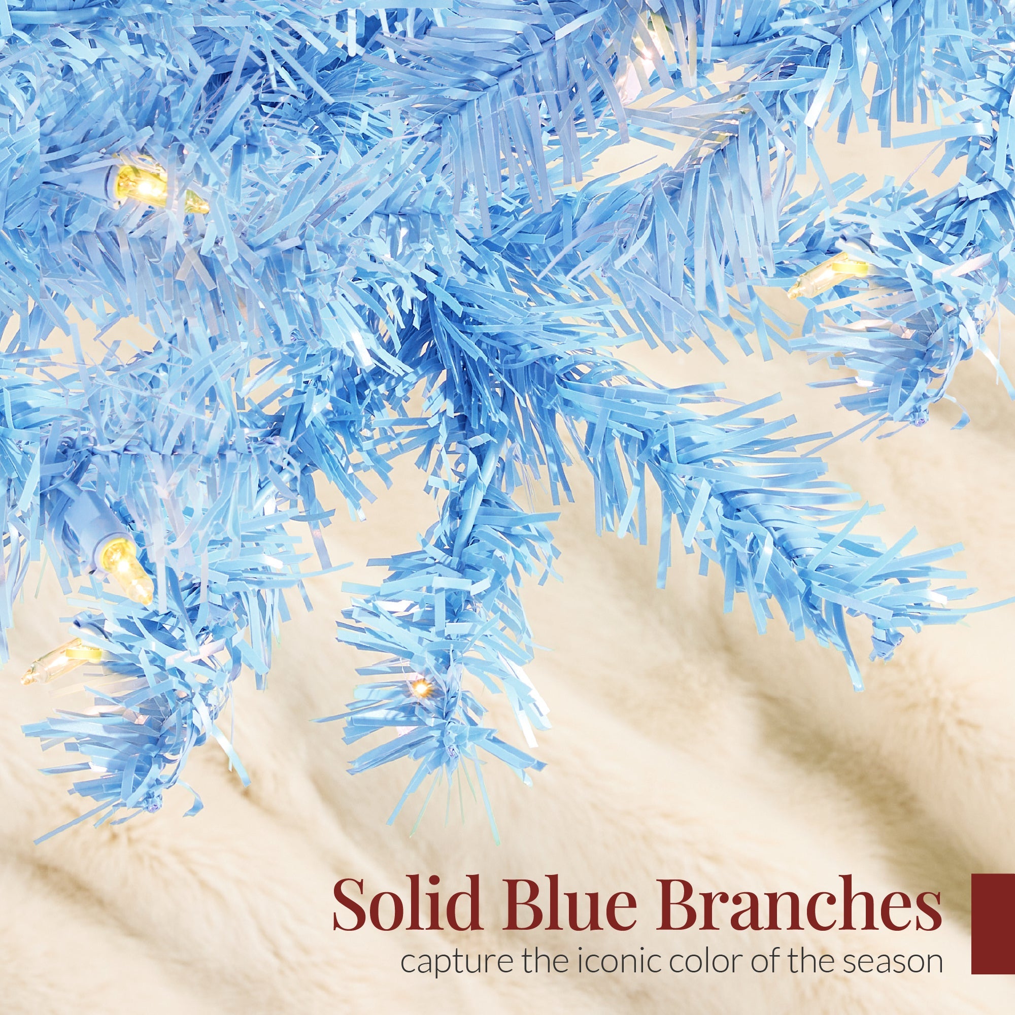 Pre-Lit Artificial Baby Blue Christmas Tree w/ Incandescent Lights