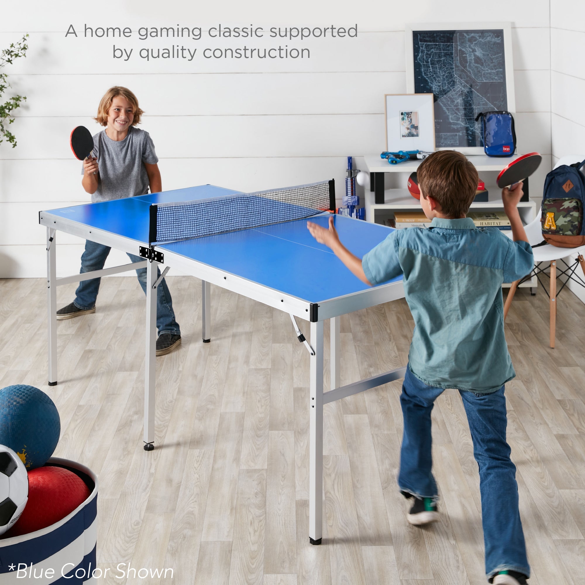 Portable Ping Pong Table Tennis Game Set w/ Paddles Balls - 6x3ft