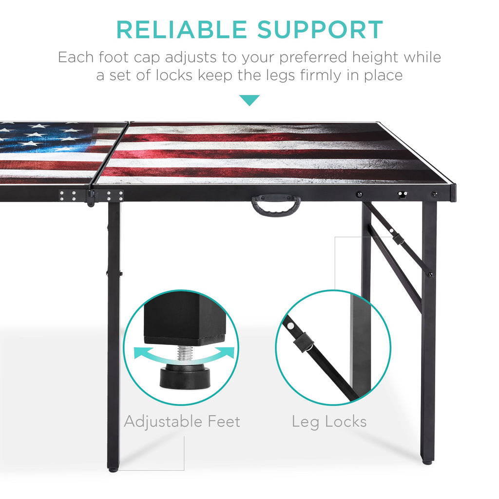Portable Ping Pong Table Tennis Game Set w/ Paddles Balls - 6x3ft
