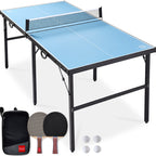 Portable Ping Pong Table Tennis Game Set w/ Paddles Balls - 6x3ft